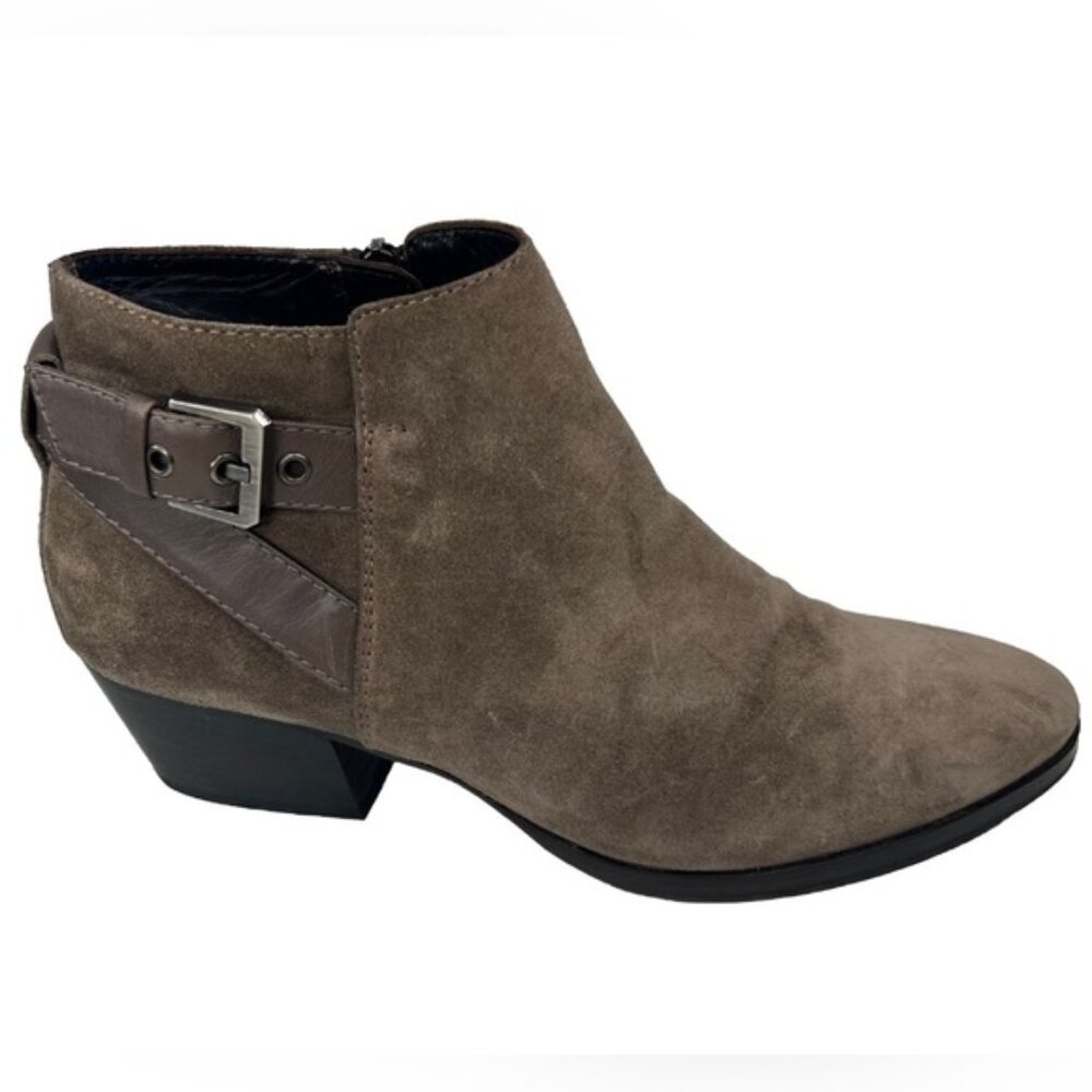 AQUATALIA Made in Italy 🇮🇹 LEATHER Farin Brushed Oil Suede Taupe Booties 8.5M